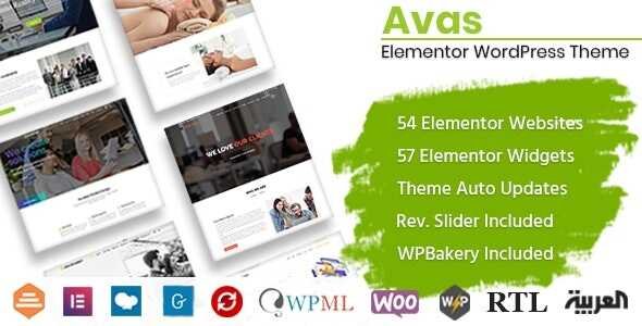 Avas Theme GPL v6.3.15 - Multi-Purpose Elementor WordPress Websites